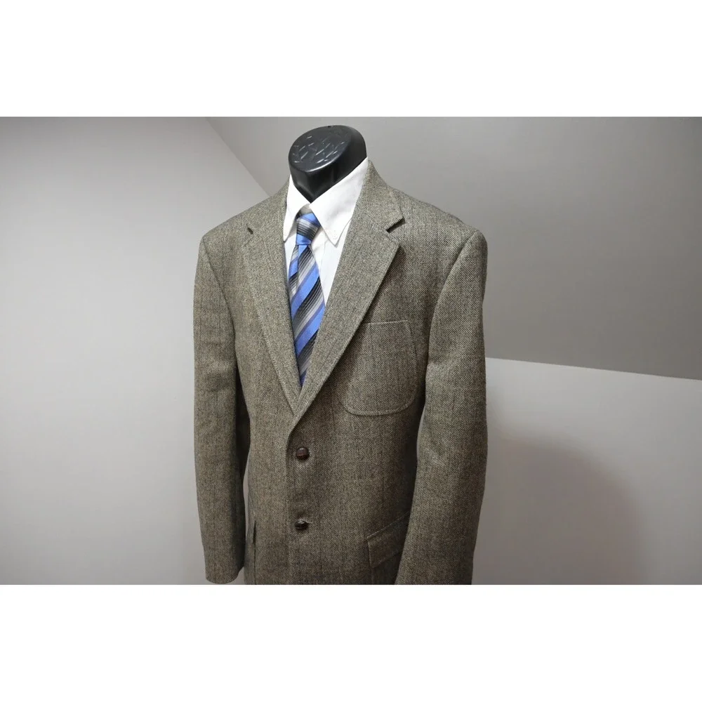 Nautica Tweed Blazer Mens 44R‎ Brown Options 2-Button Sport Coat Excellent
